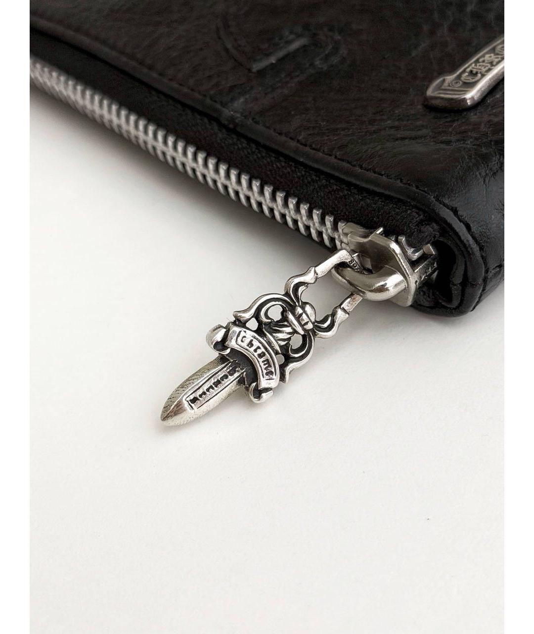 CHROME HEARTS Черный кожаный кошелек, фото 5