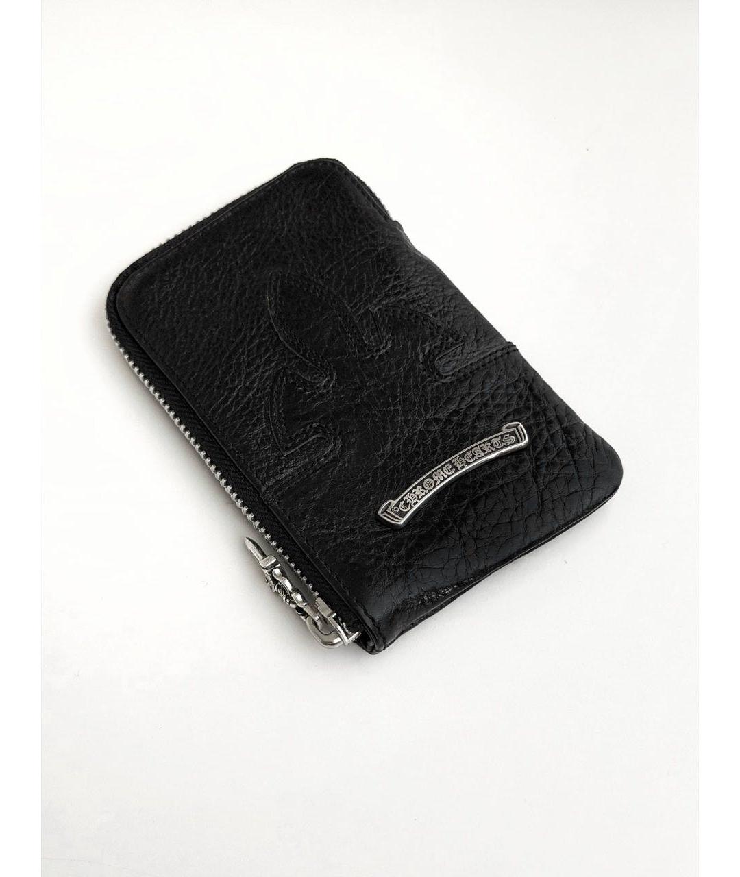 CHROME HEARTS Черный кожаный кошелек, фото 2