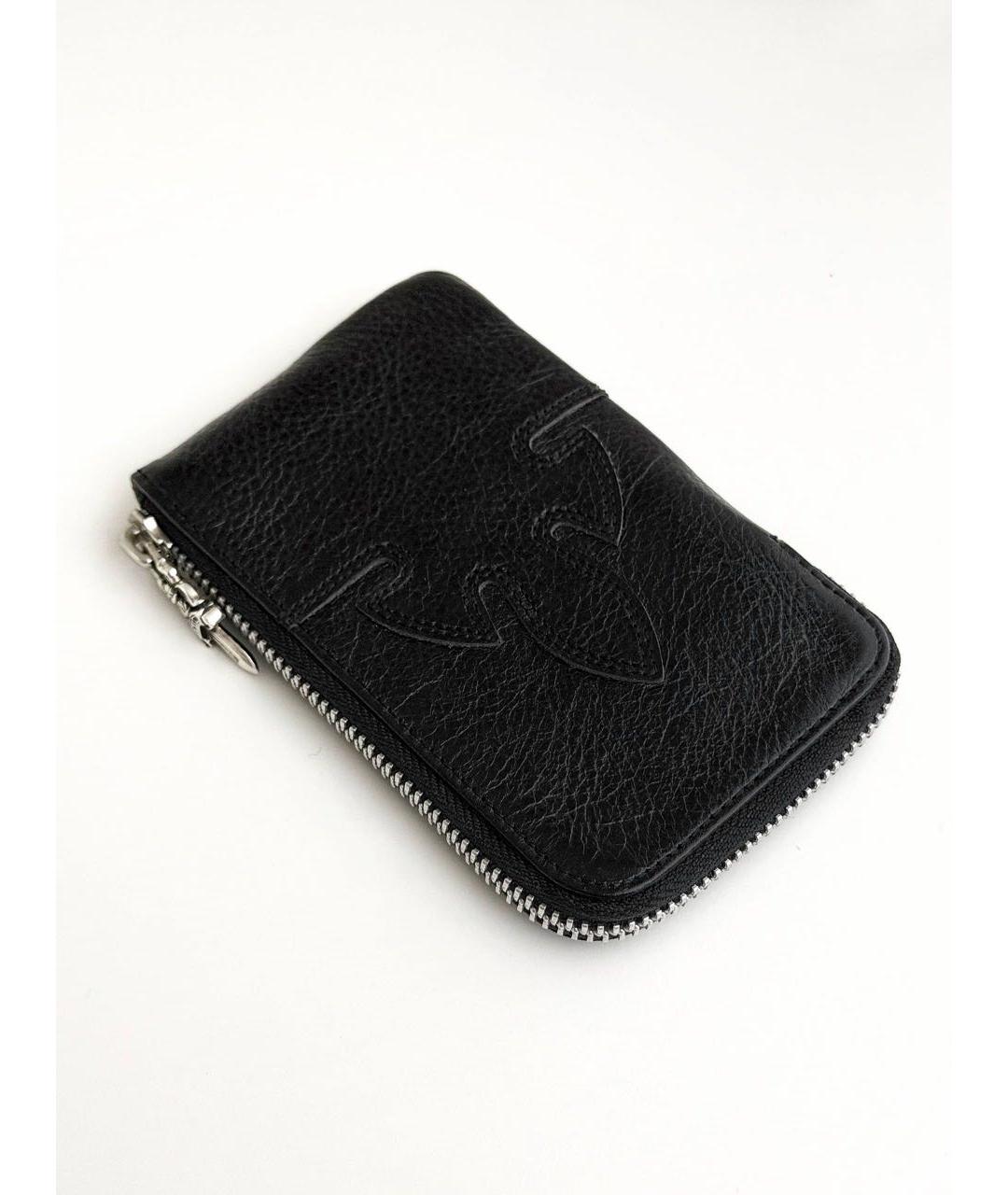 CHROME HEARTS Черный кожаный кошелек, фото 3
