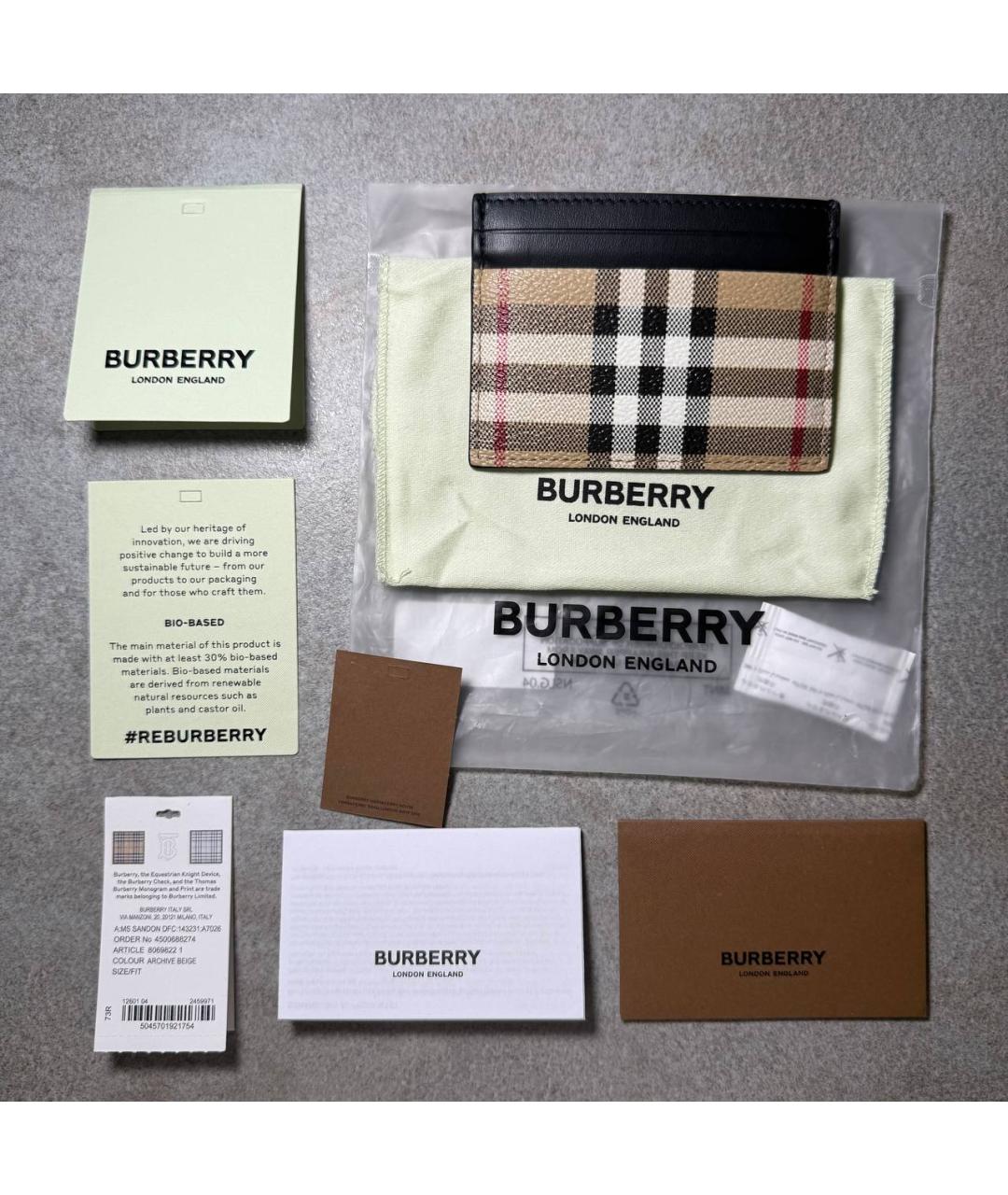 BURBERRY Бежевый кардхолдер, фото 5