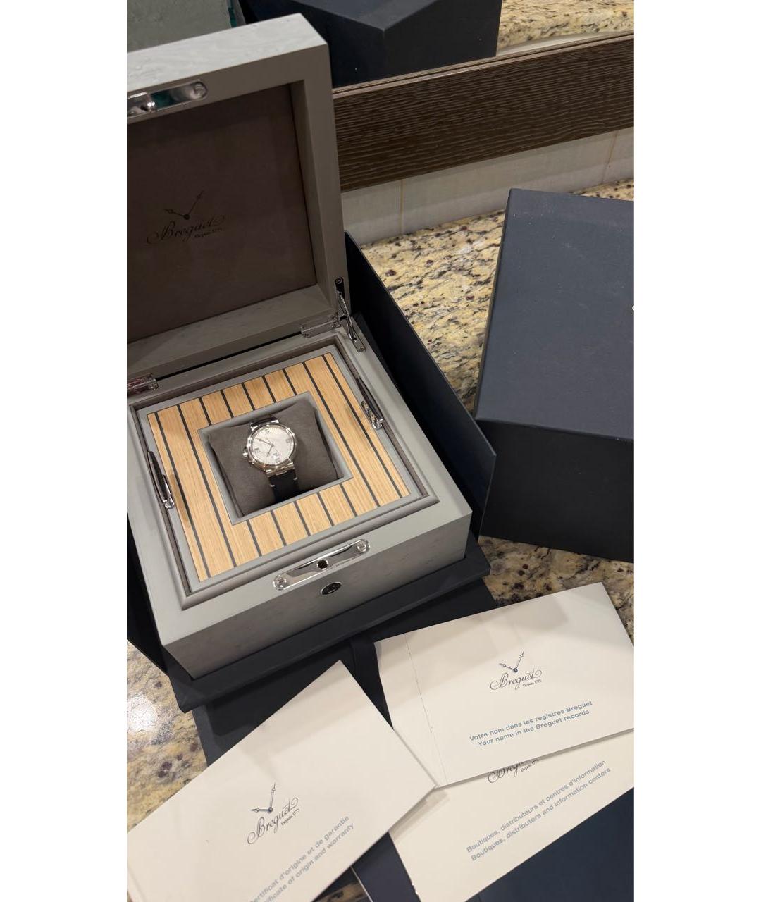 Breguet Темно-синие металлические часы, фото 4