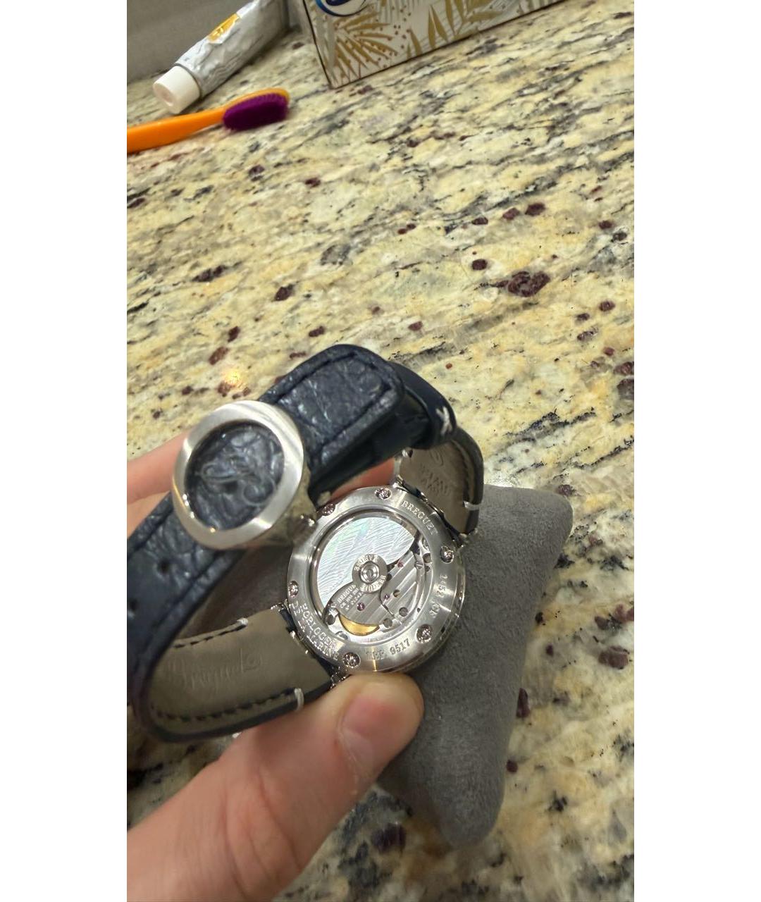 Breguet Темно-синие металлические часы, фото 3