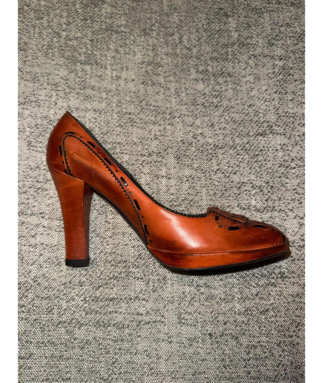 BOTTEGA VENETA Коричневые кожаные туфли, фото 5