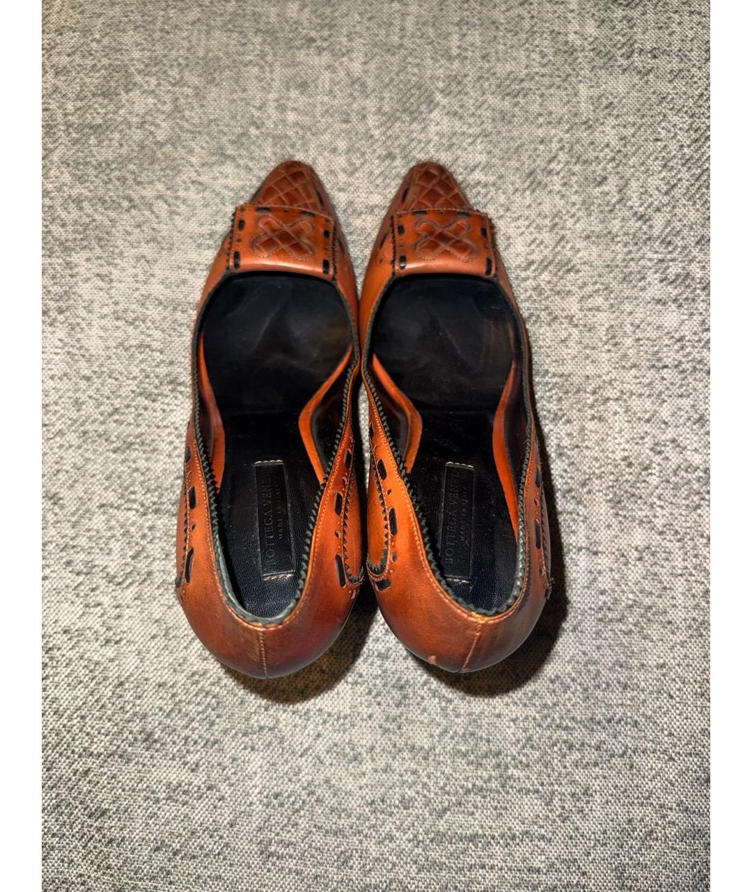 BOTTEGA VENETA Коричневые кожаные туфли, фото 3