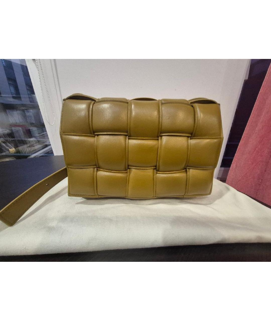 BOTTEGA VENETA Хаки кожаная сумка через плечо, фото 5
