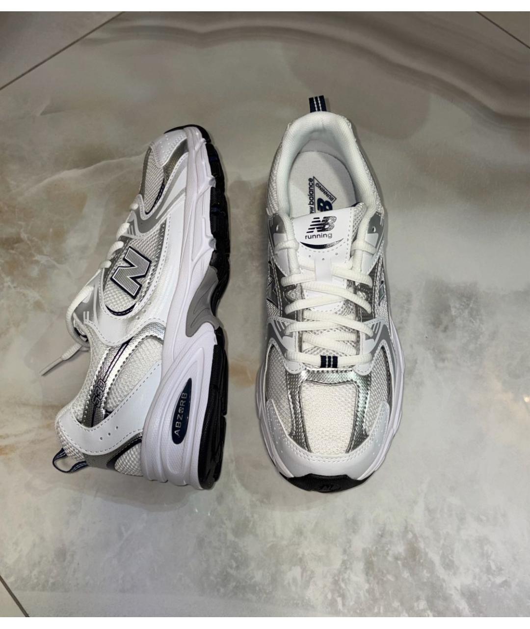 NEW BALANCE Белые текстильные кроссовки, фото 3