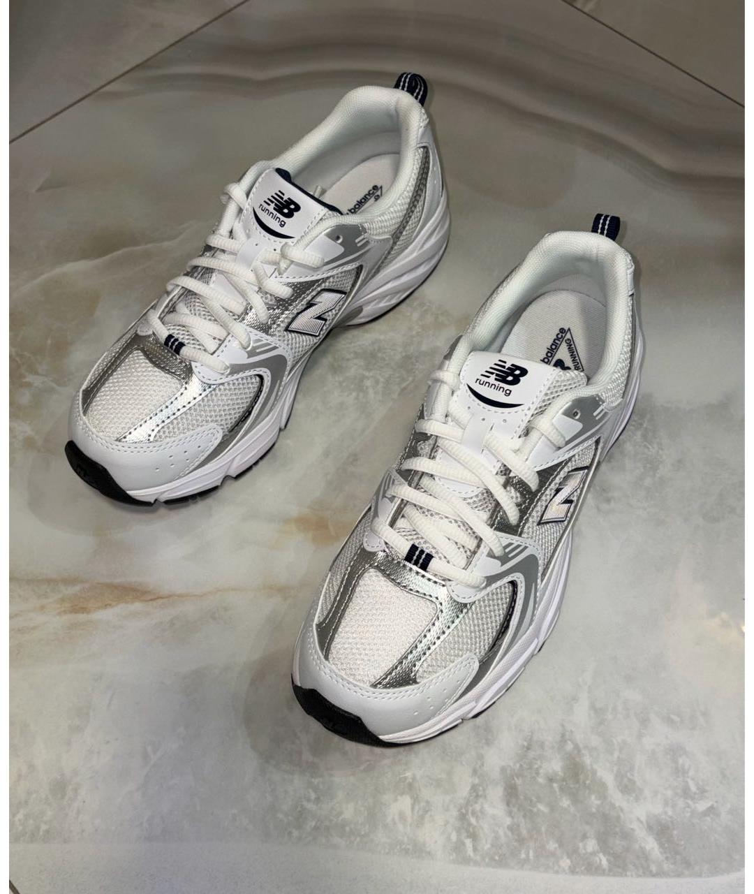 NEW BALANCE Белые текстильные кроссовки, фото 2