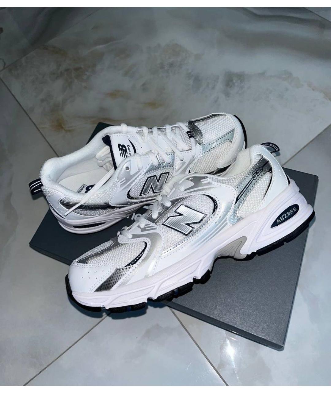 NEW BALANCE Белые текстильные кроссовки, фото 5