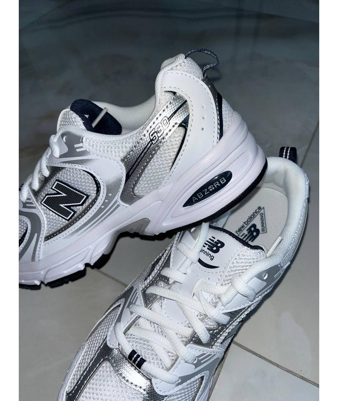 NEW BALANCE Белые текстильные кроссовки, фото 6