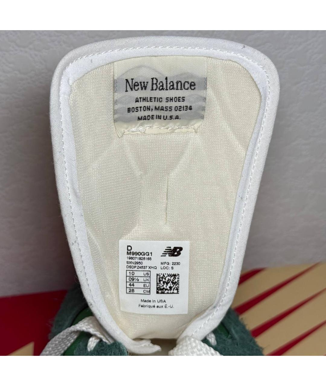 NEW BALANCE Зеленые замшевые низкие кроссовки / кеды, фото 9