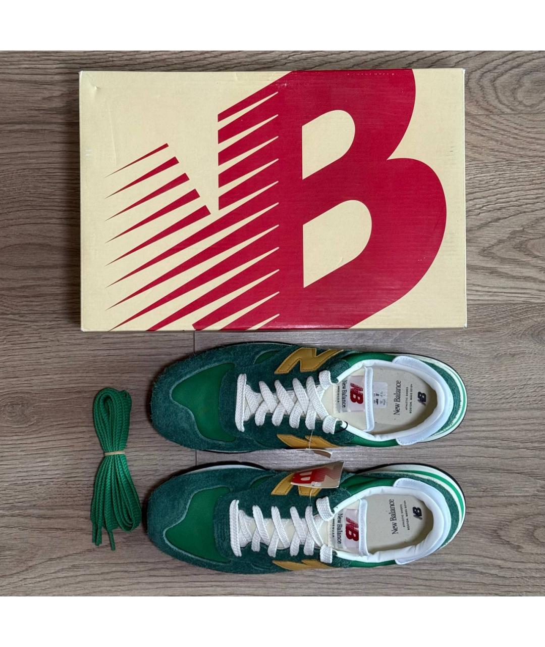 NEW BALANCE Зеленые замшевые низкие кроссовки / кеды, фото 3