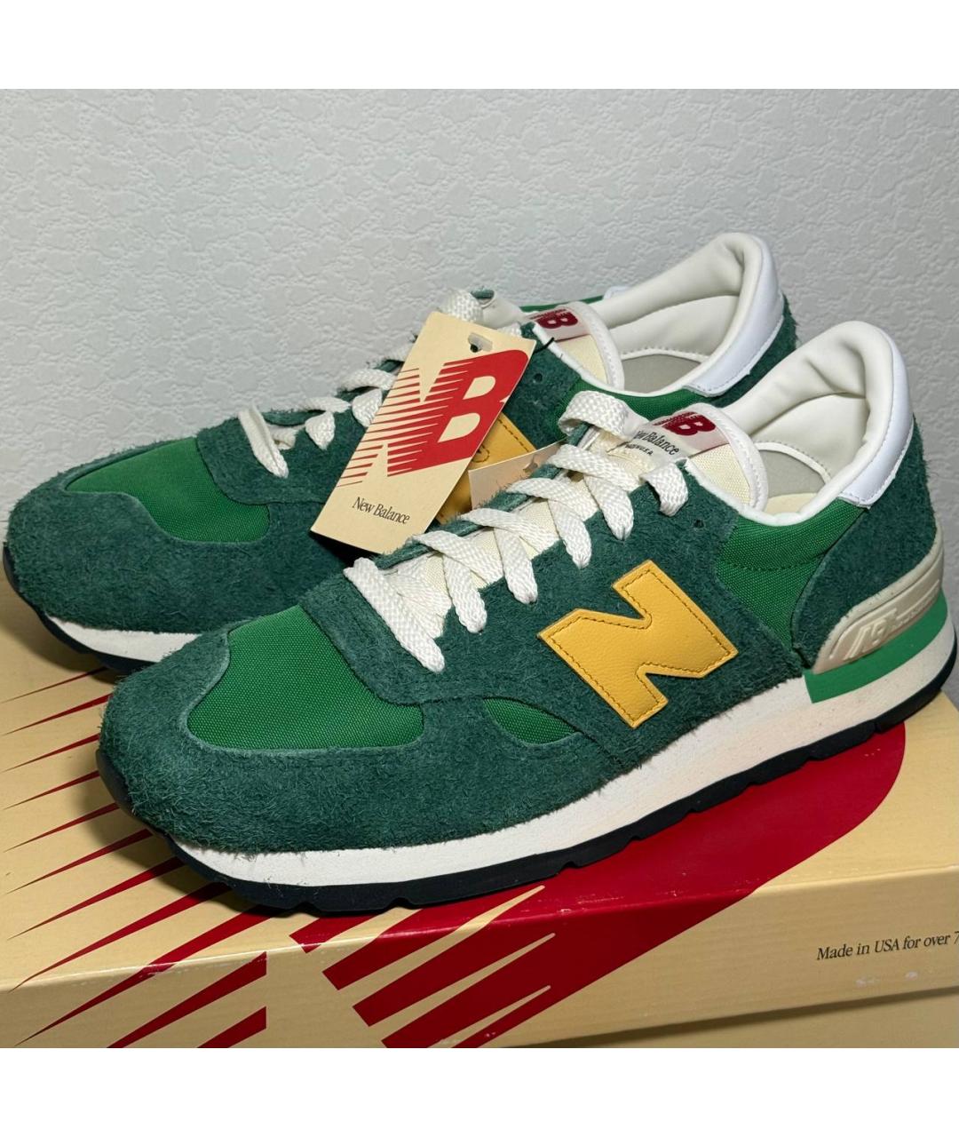 NEW BALANCE Зеленые замшевые низкие кроссовки / кеды, фото 2