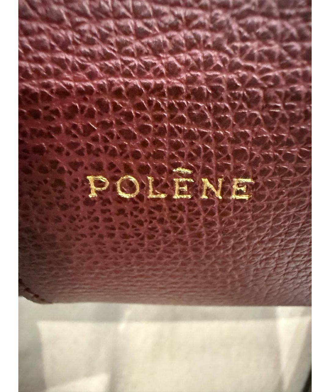 POLENE Бордовая кожаная сумка тоут, фото 6