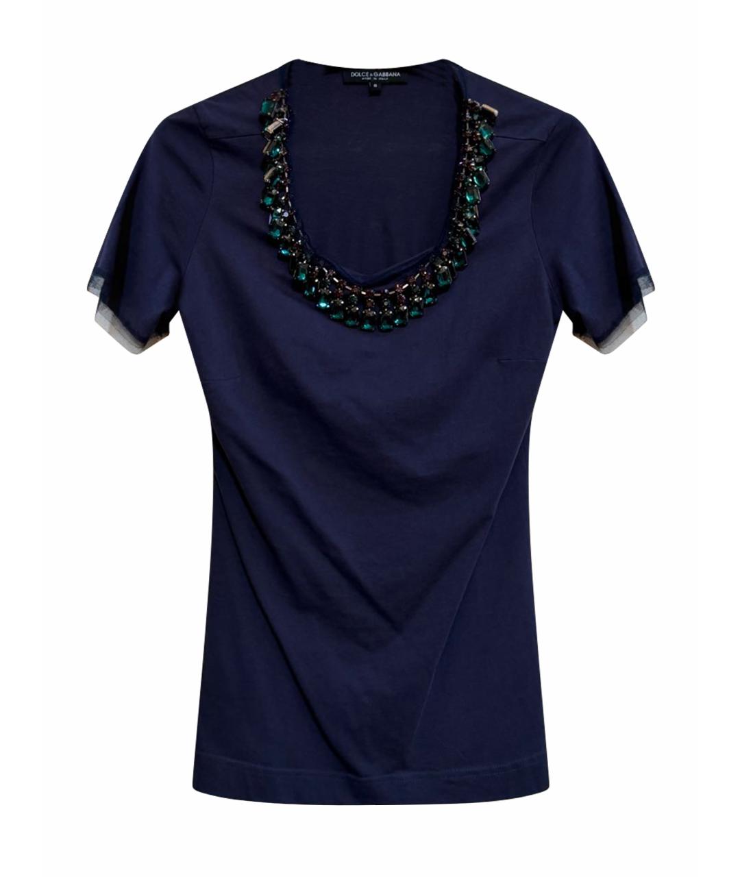 DOLCE&GABBANA Темно-синяя футболка, фото 1