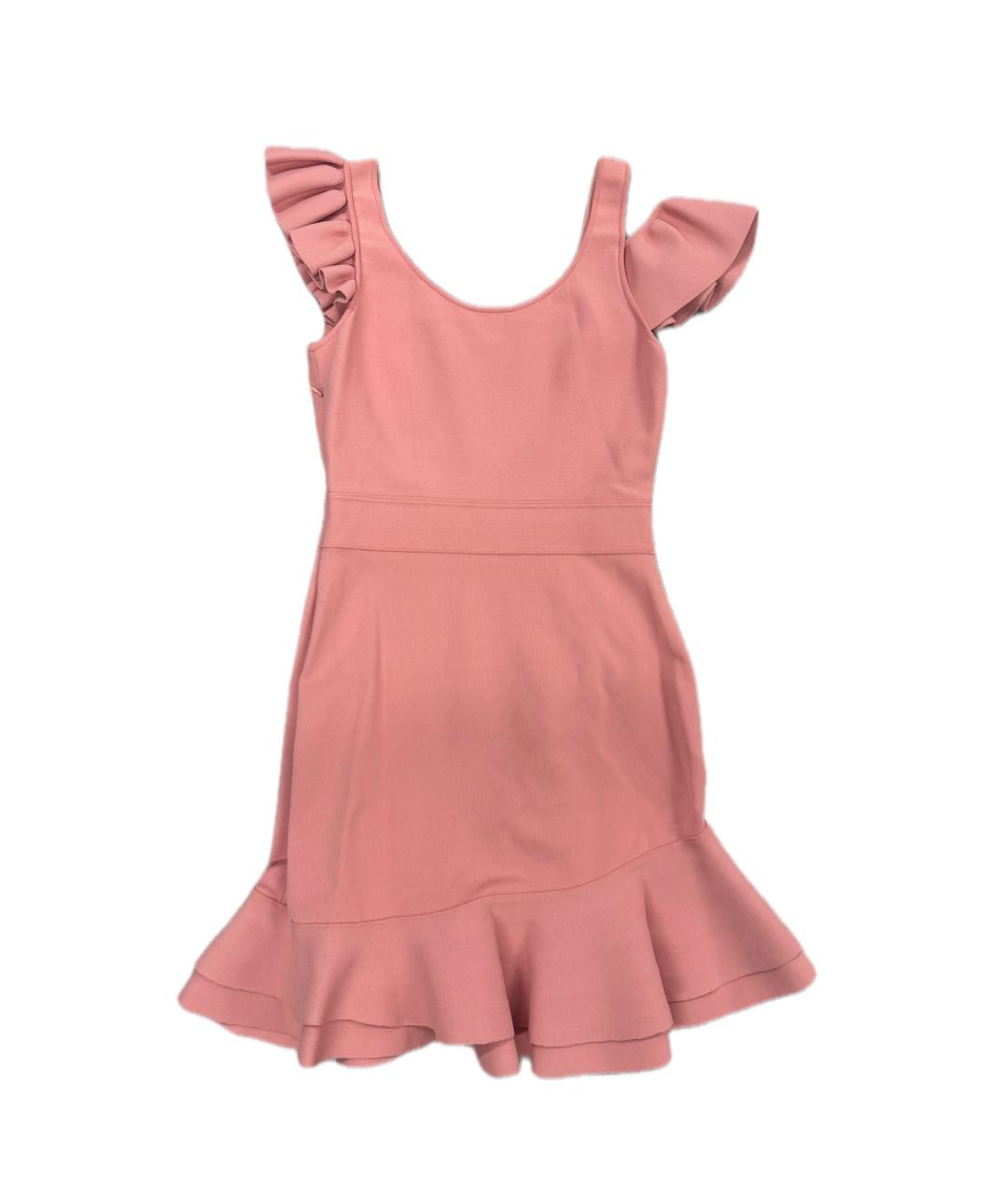 ALEXANDER MCQUEEN Коралловое креповое коктейльное платье, фото 1