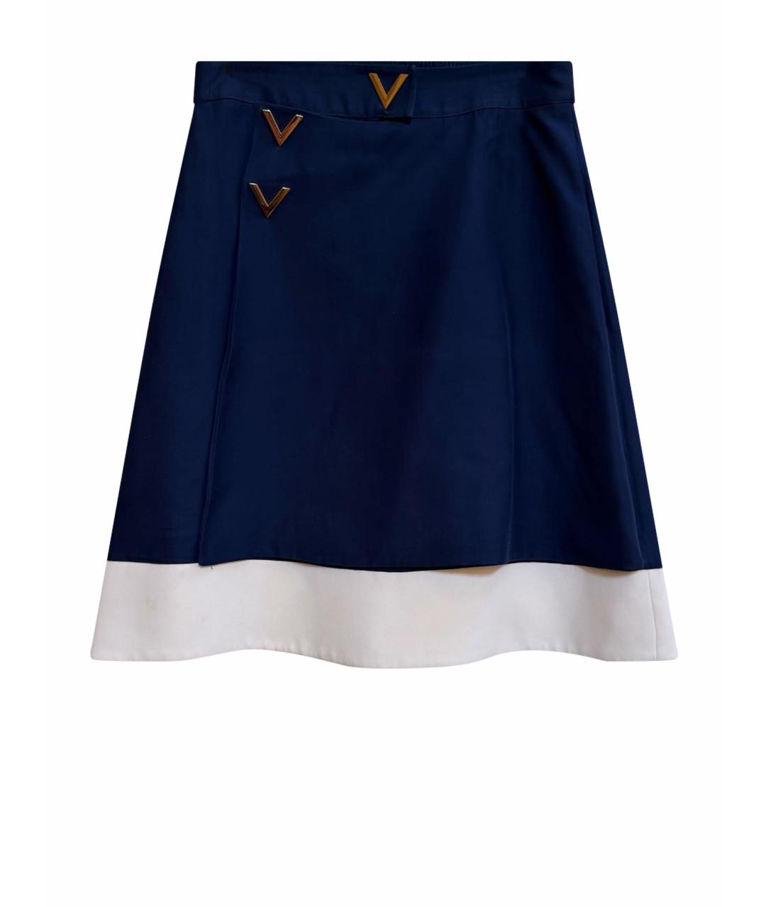 VALENTINO Темно-синяя юбка мини, фото 1