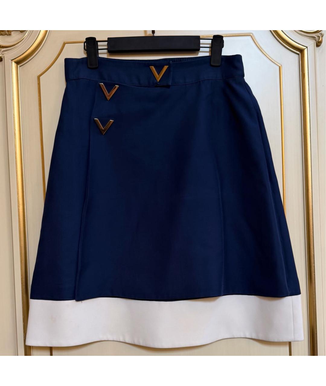 VALENTINO Темно-синяя юбка мини, фото 6