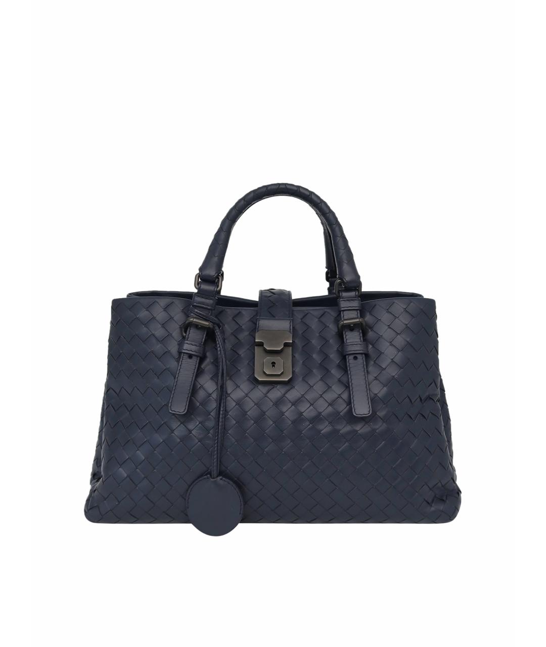 BOTTEGA VENETA Синяя кожаная сумка с короткими ручками, фото 1