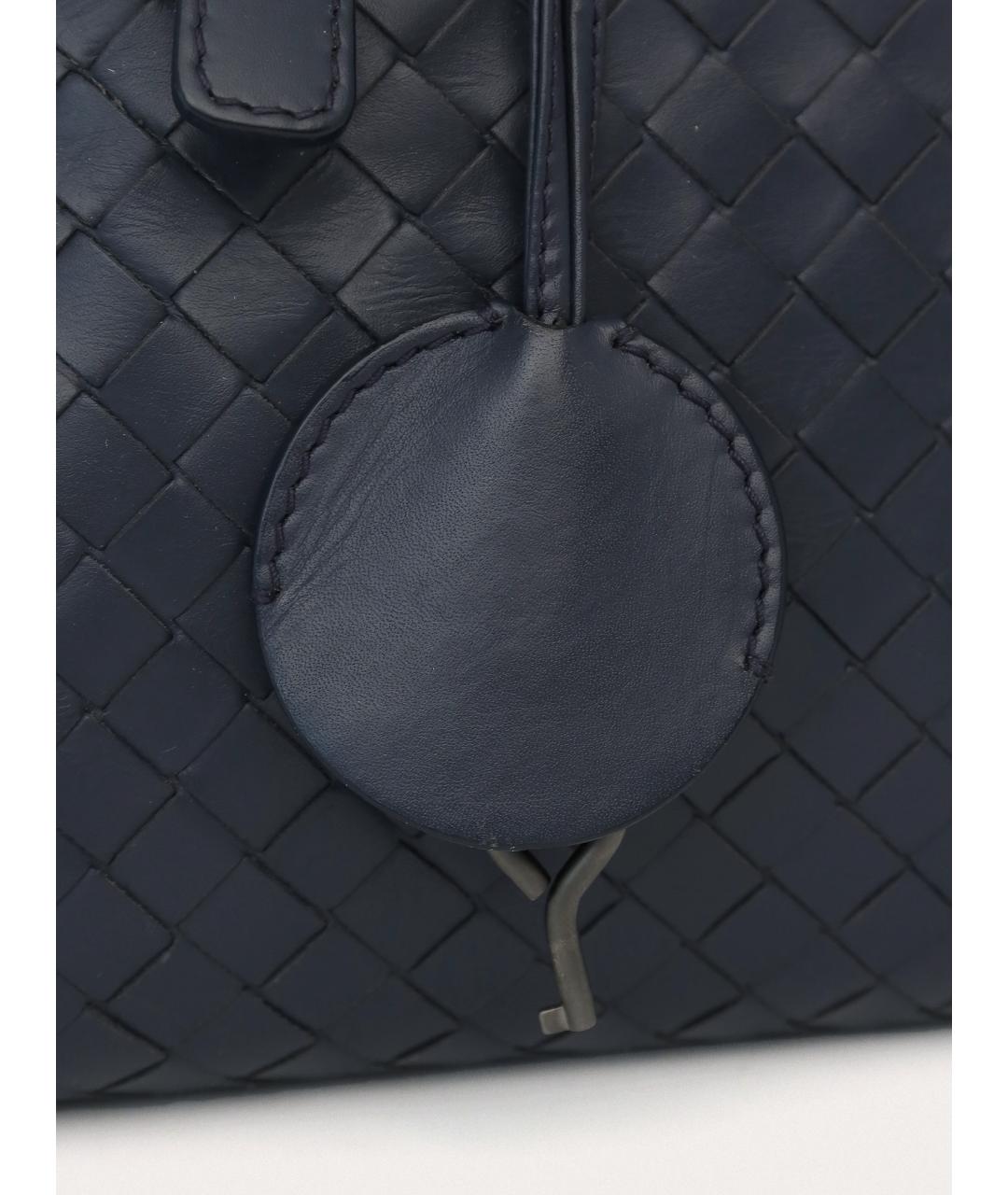 BOTTEGA VENETA Синяя кожаная сумка с короткими ручками, фото 6