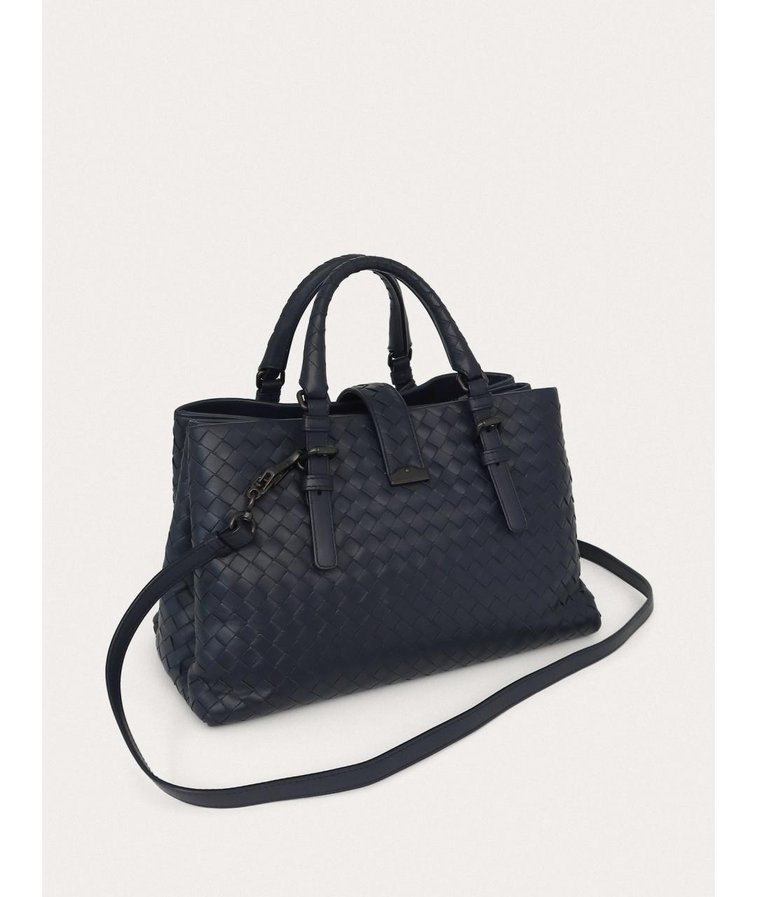BOTTEGA VENETA Синяя кожаная сумка с короткими ручками, фото 3