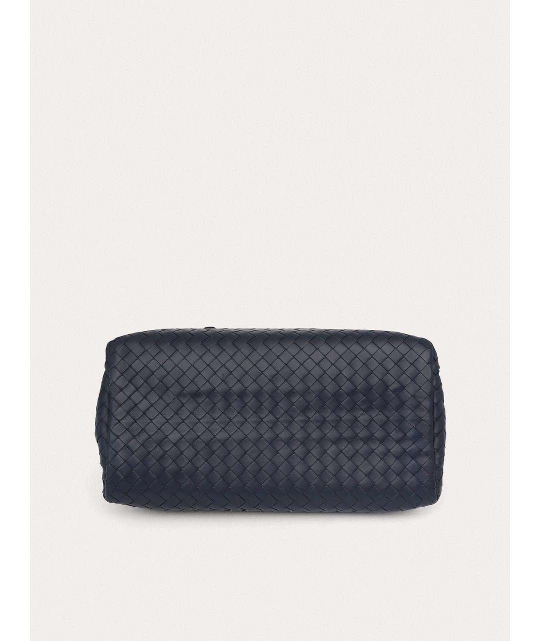 BOTTEGA VENETA Синяя кожаная сумка с короткими ручками, фото 4