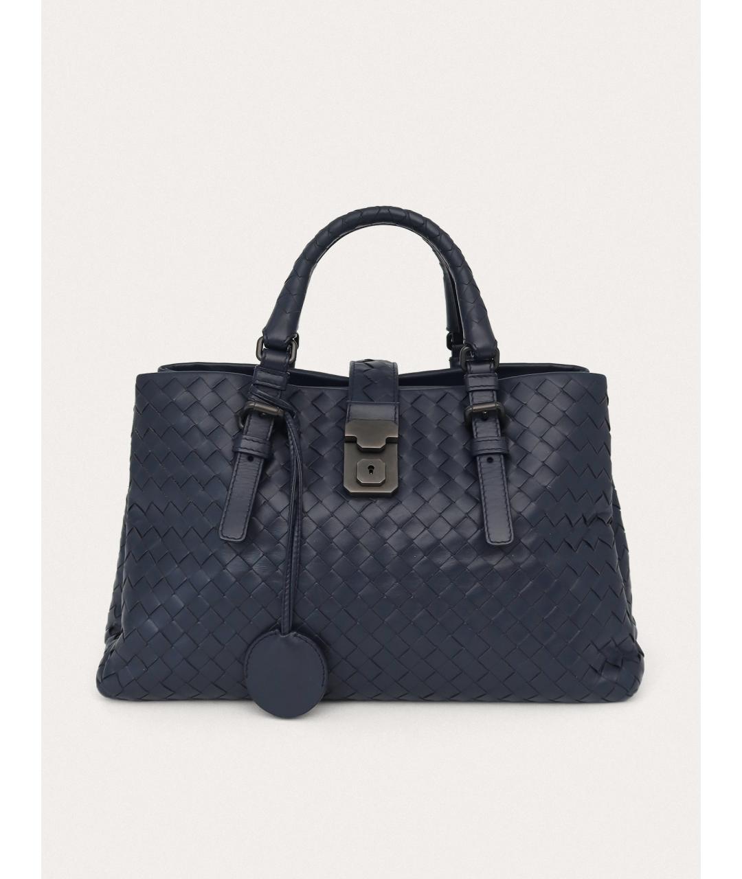 BOTTEGA VENETA Синяя кожаная сумка с короткими ручками, фото 9