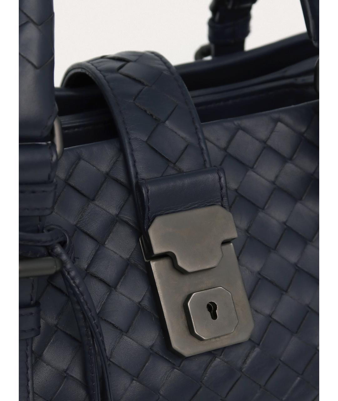 BOTTEGA VENETA Синяя кожаная сумка с короткими ручками, фото 7