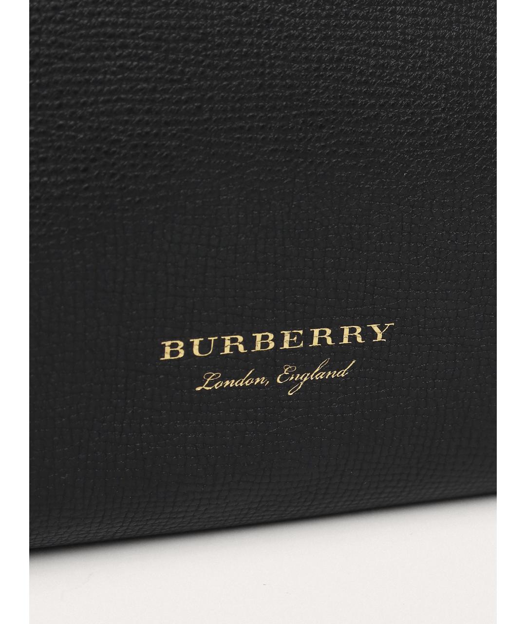 BURBERRY Черная кожаная сумка с короткими ручками, фото 6