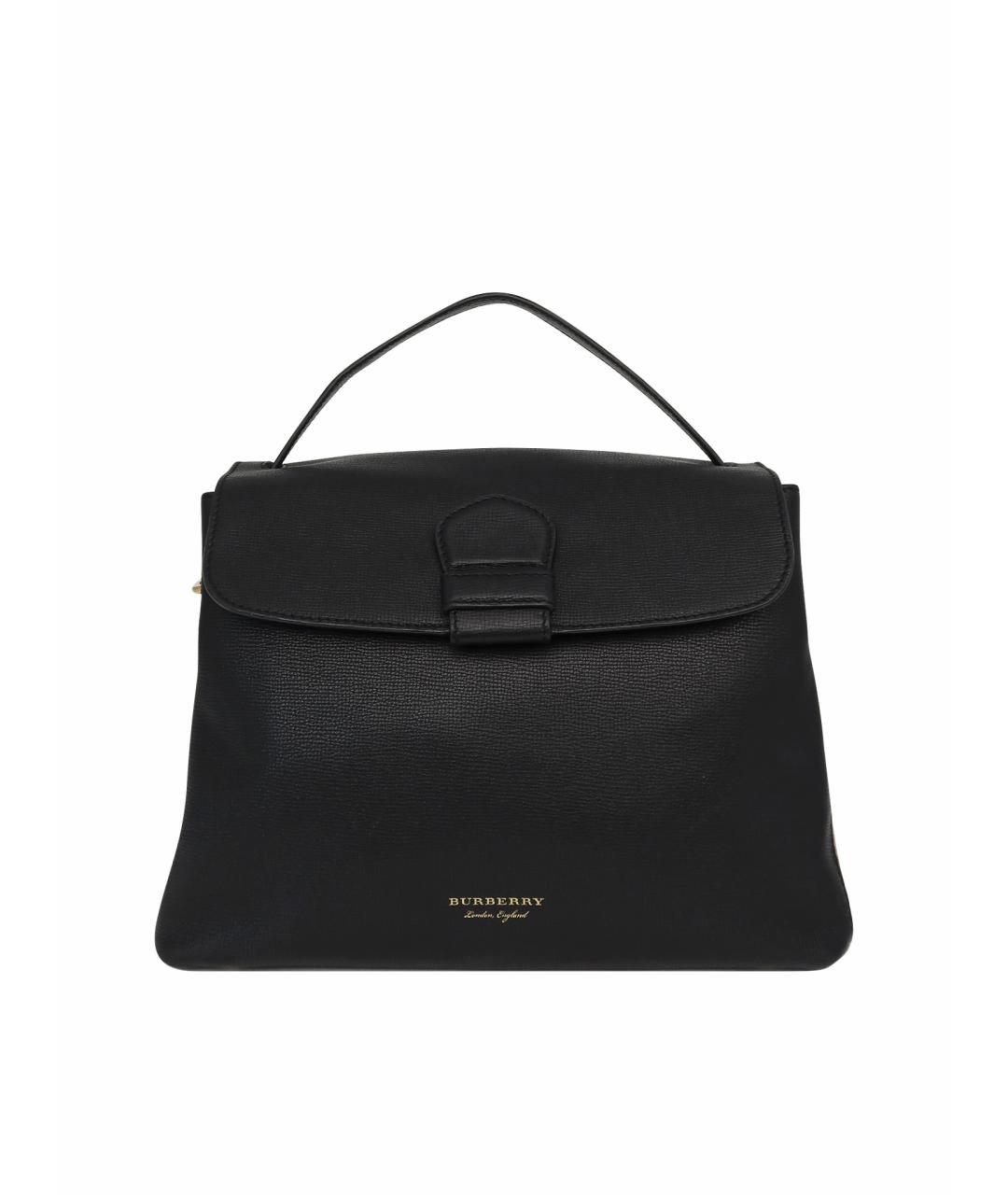 BURBERRY Черная кожаная сумка с короткими ручками, фото 9