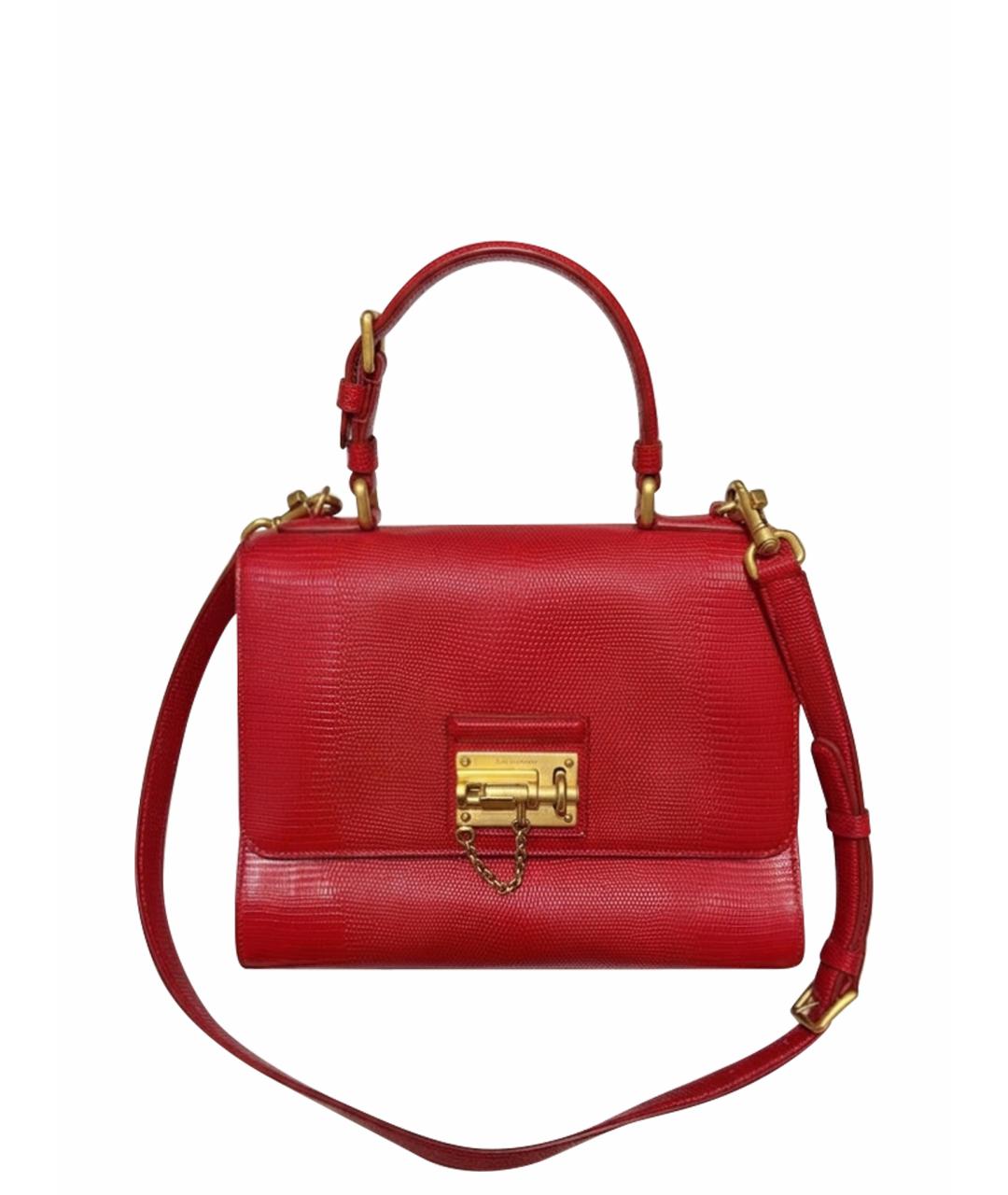 DOLCE&GABBANA Красная кожаная сумка с короткими ручками, фото 1