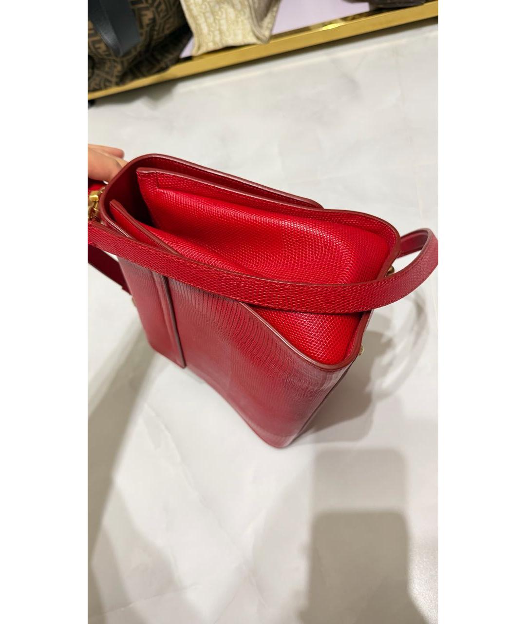 DOLCE&GABBANA Красная кожаная сумка с короткими ручками, фото 4