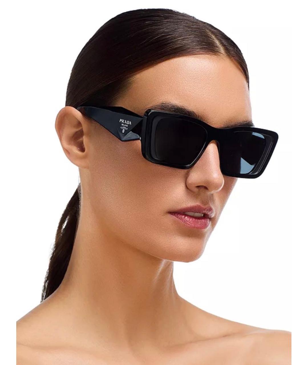 PRADA Черные пластиковые солнцезащитные очки, фото 7