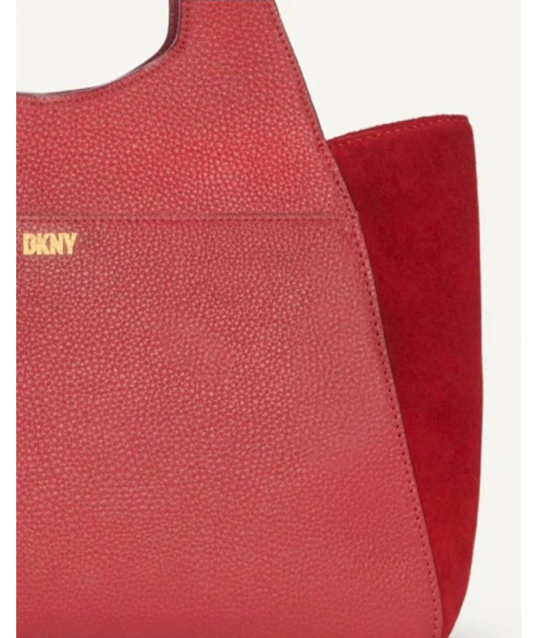 DKNY Красная кожаная сумка тоут, фото 2