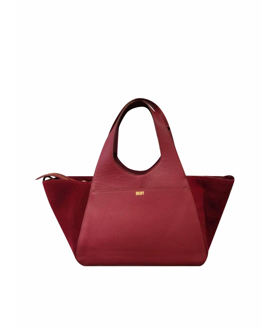 DKNY Красная кожаная сумка тоут, фото 1