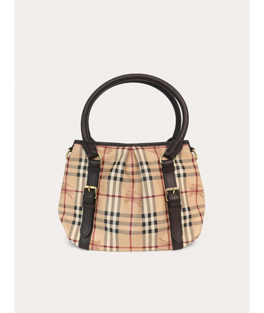 BURBERRY Бежевая кожаная сумка с короткими ручками, фото 9