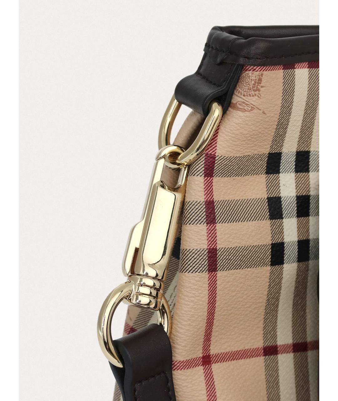 BURBERRY Бежевая кожаная сумка с короткими ручками, фото 5