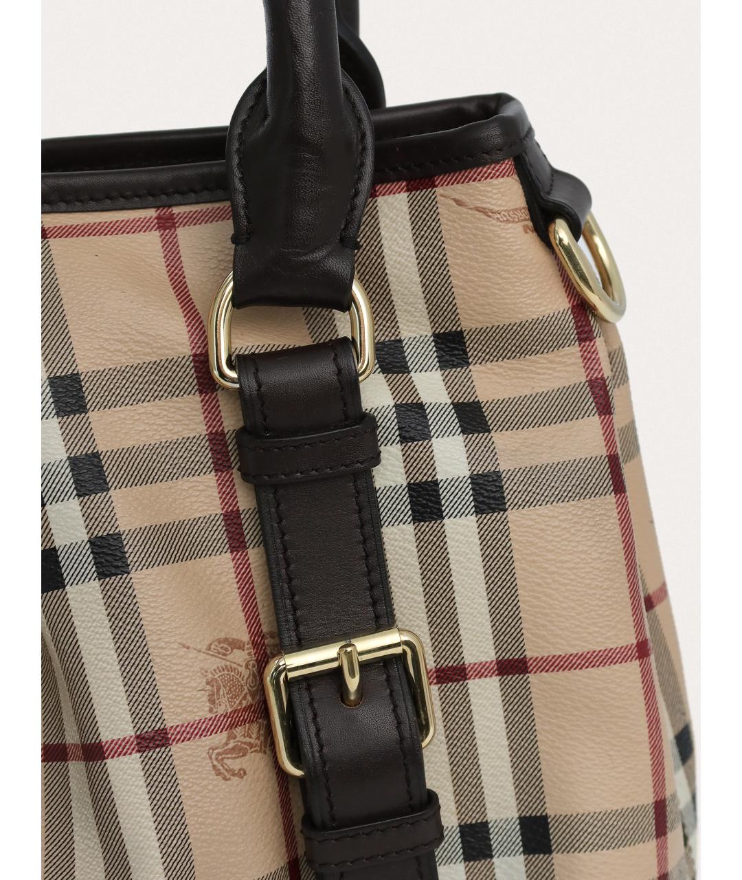 BURBERRY Бежевая кожаная сумка с короткими ручками, фото 7