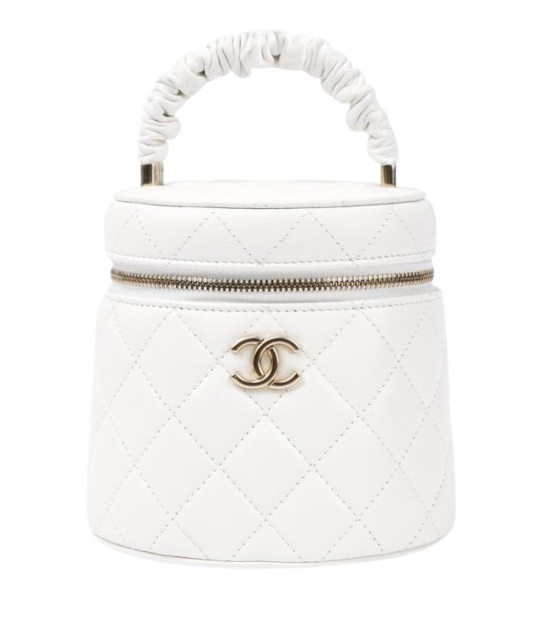 CHANEL Белая кожаная косметичка, фото 1