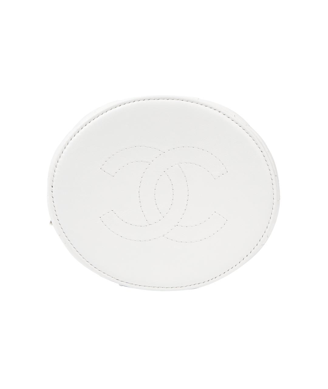 CHANEL Белая кожаная косметичка, фото 4