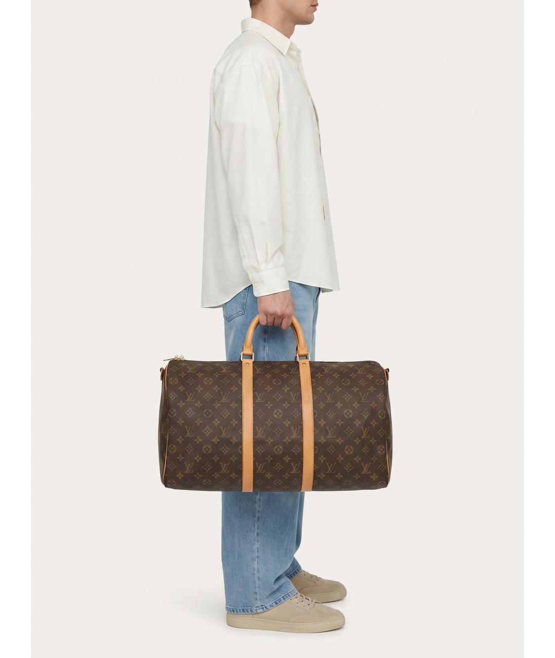 LOUIS VUITTON Коричневая дорожная/спортивная сумка, фото 8