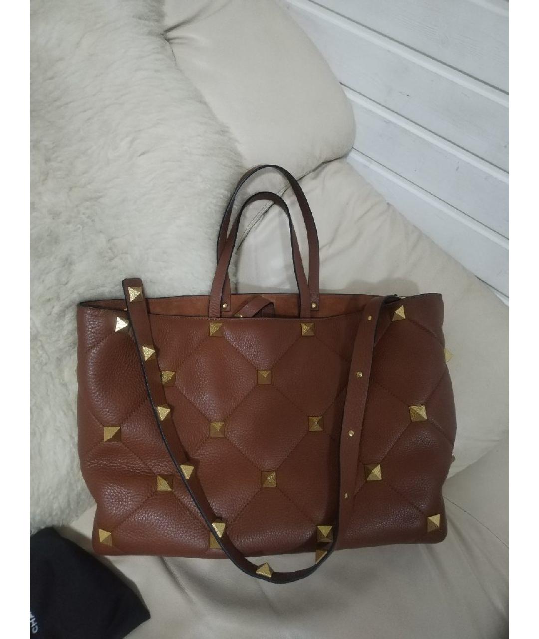 VALENTINO Коричневая кожаная сумка через плечо, фото 2