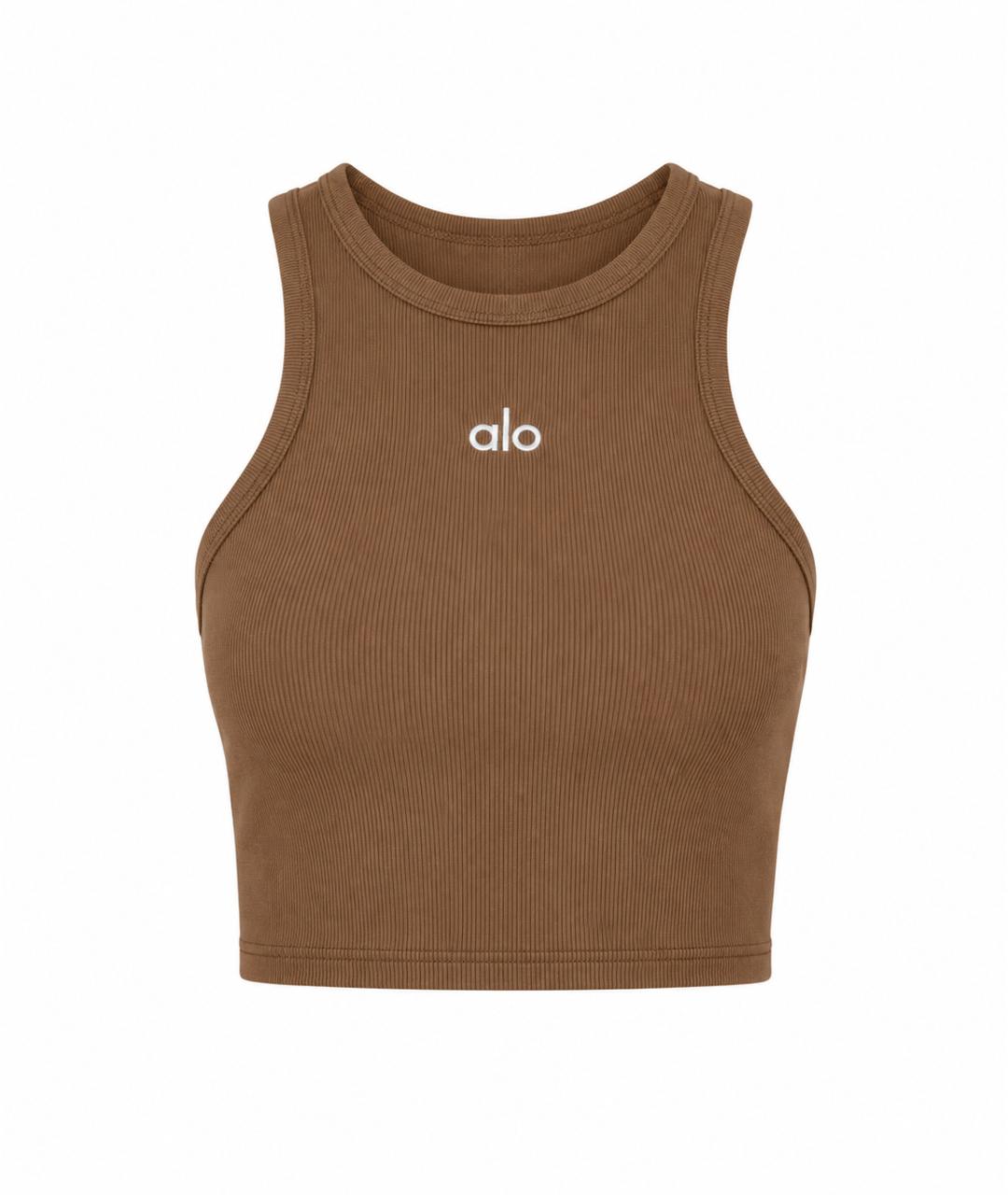 ALO YOGA Коричневая майка, фото 1