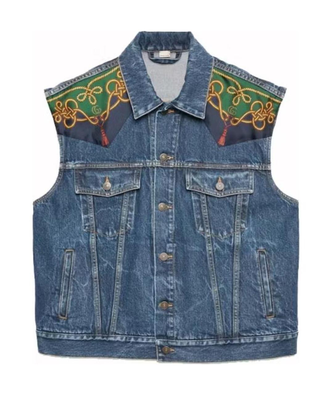 GUCCI Синий деним жилет, фото 1