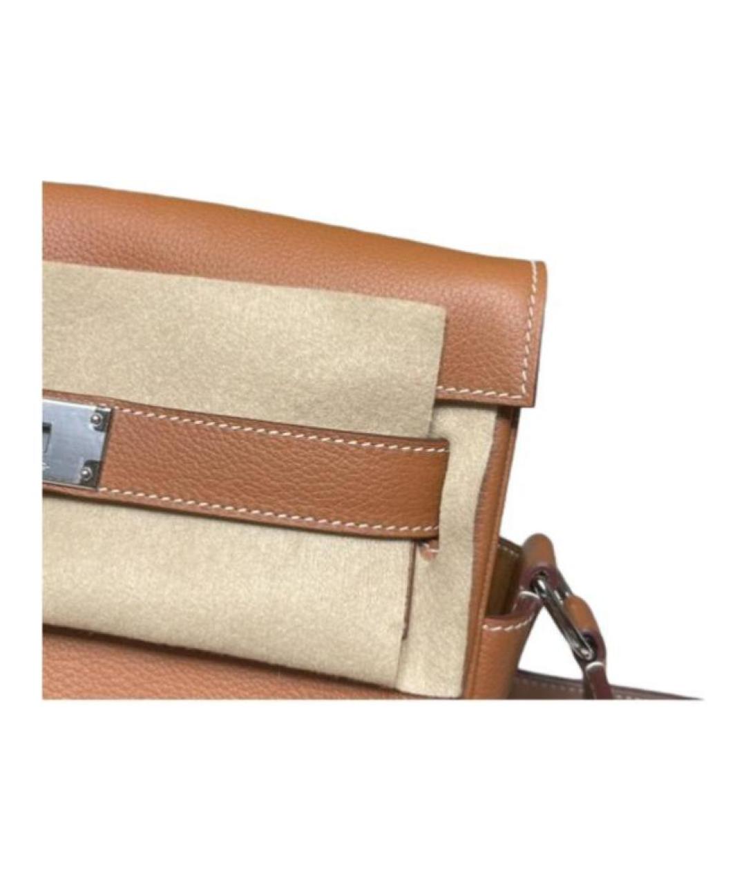 HERMES Коричневая кожаная сумка через плечо, фото 4