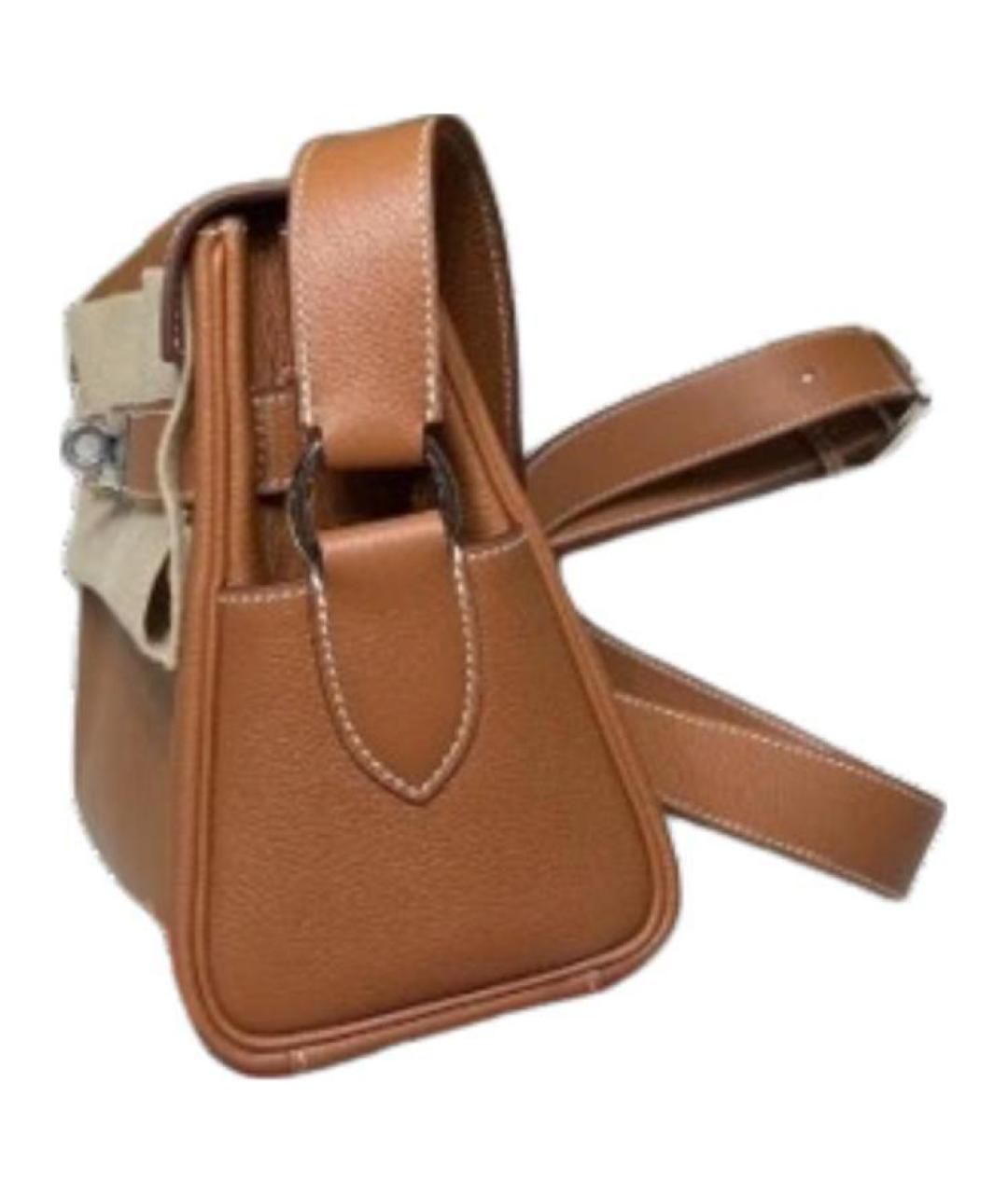 HERMES Коричневая кожаная сумка через плечо, фото 2