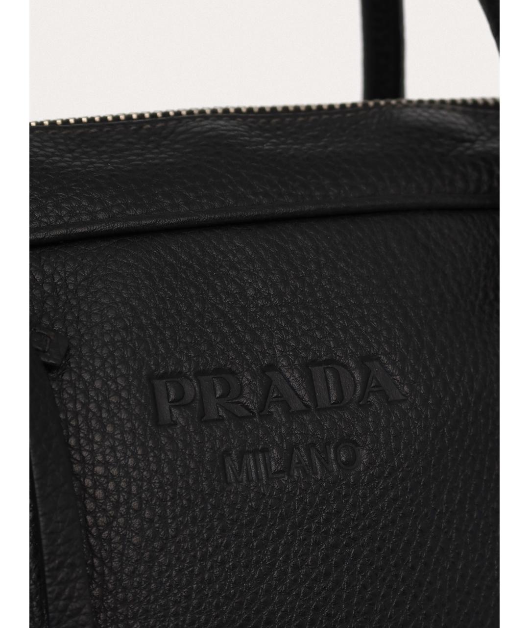 PRADA Черный кожаный портфель, фото 7