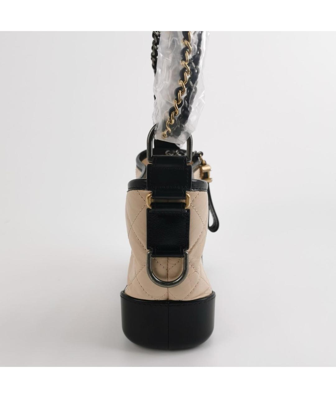 CHANEL Бежевая кожаная сумка через плечо, фото 3