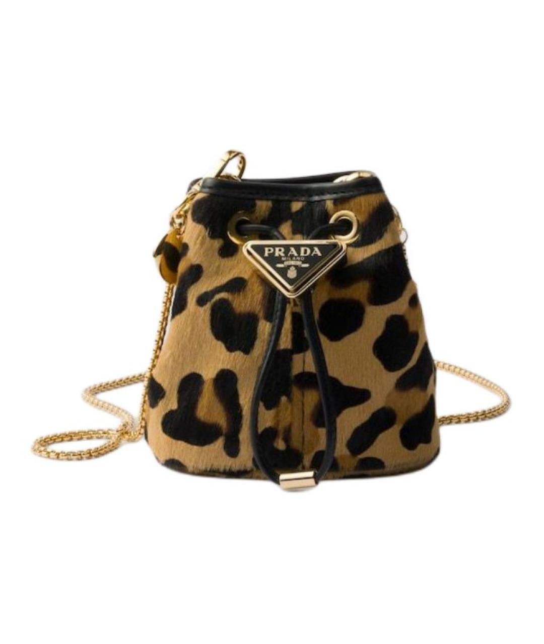 PRADA Коричневая кожаная сумка через плечо, фото 1