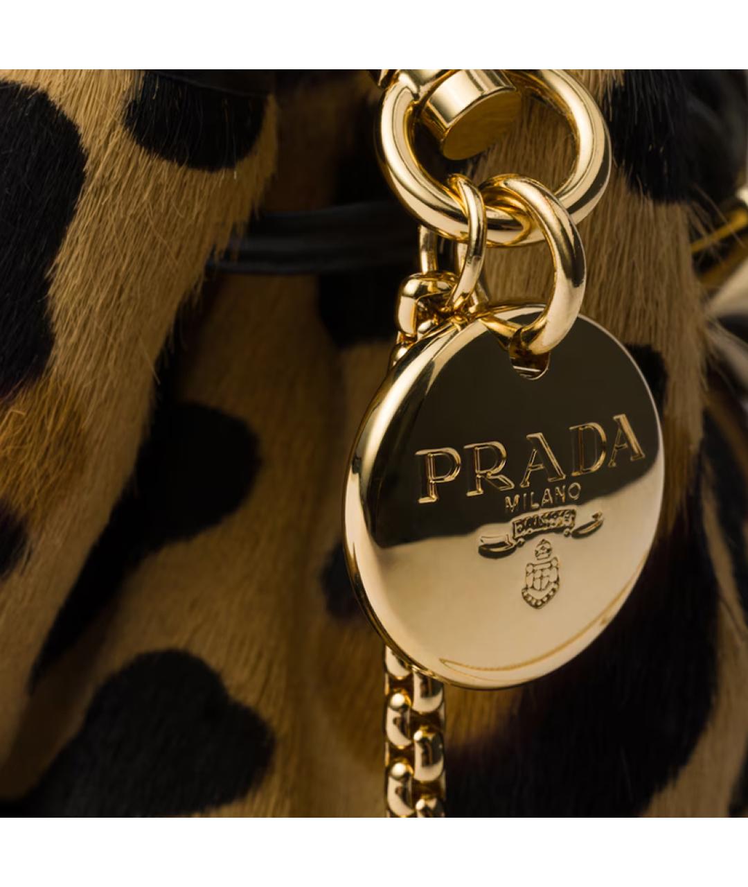 PRADA Коричневая кожаная сумка через плечо, фото 5