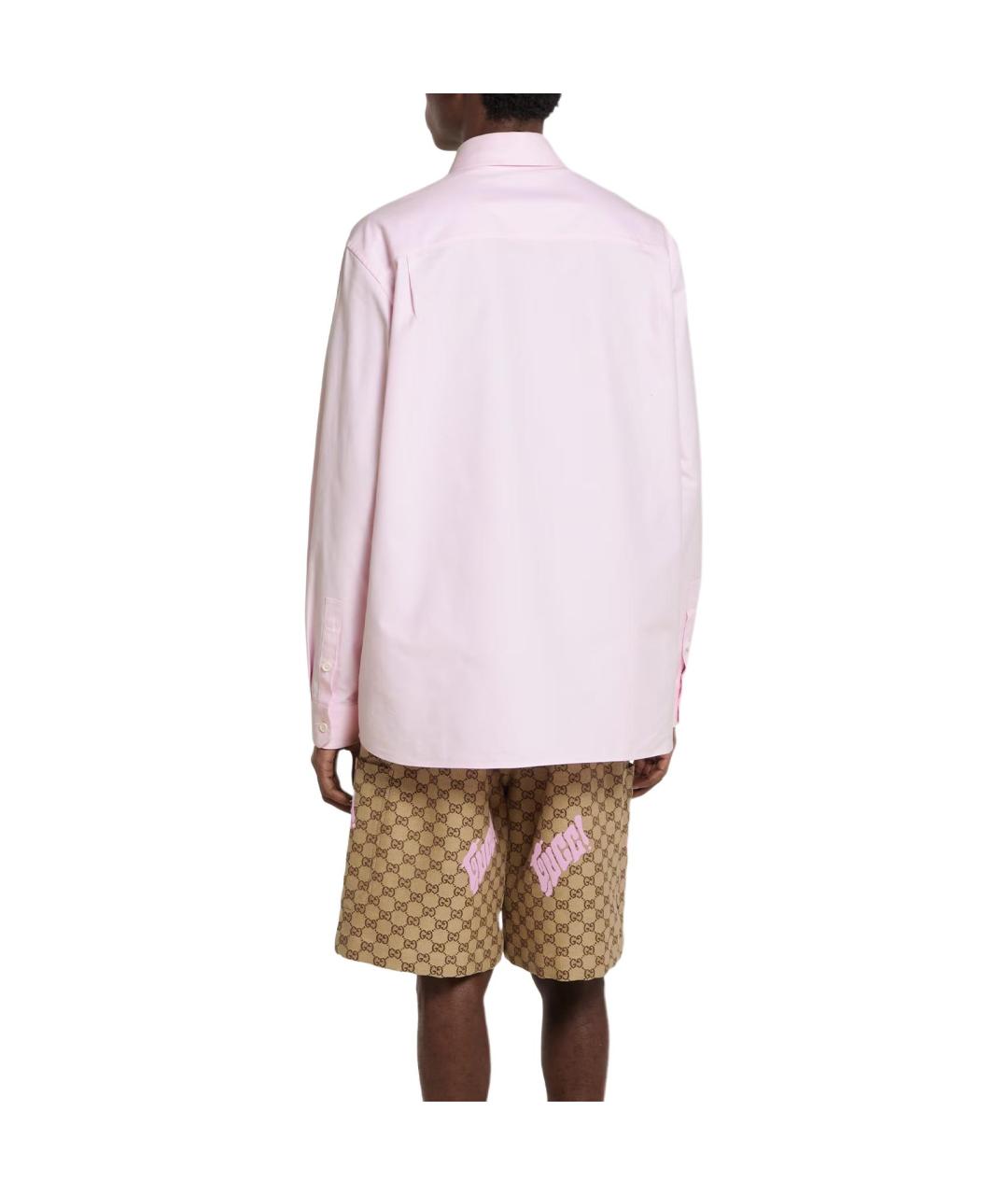 GUCCI Розовая хлопковая классическая рубашка, фото 3